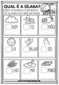 Atividade silaba inicial 1º ano