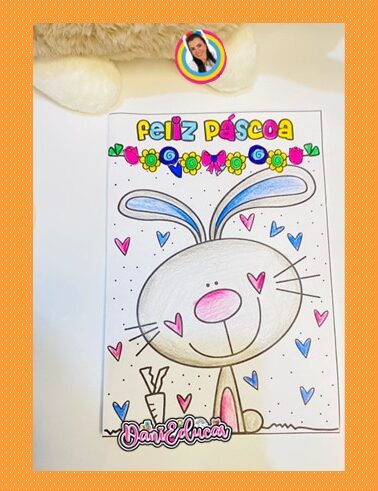 Cartão para colorir Pascoa