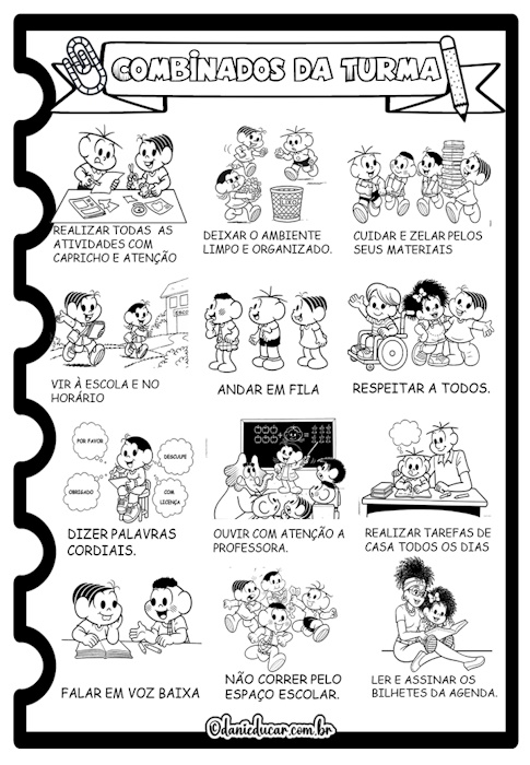 Combinados da Turma para colorir