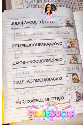 Atividades de segmentação de palavras